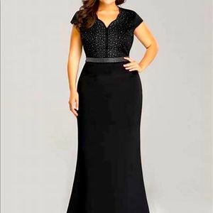 Cap Sleeve Beaded Mermaid Dress